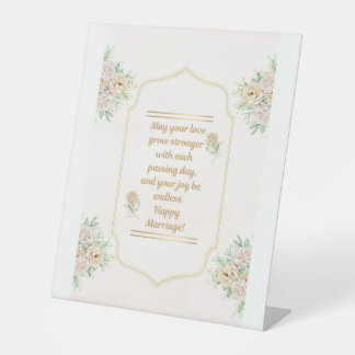 Signe De Table Elegant Wedding Pedestal Sign - Custom 10" x 12" 