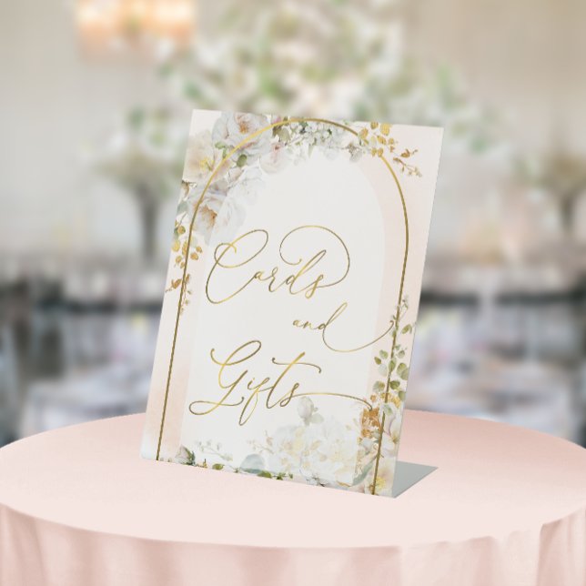 Signe De Table Elégante Aquarelle Blush Cartes et Cadeaux Floraux (Créateur téléchargé)