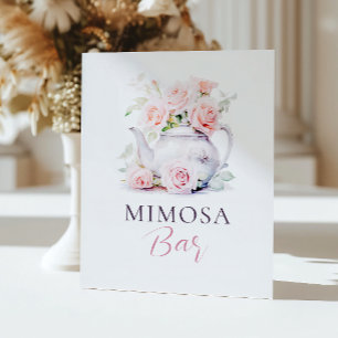 Signe De Table Élégante barre Mimosa Rose Bridal Rose