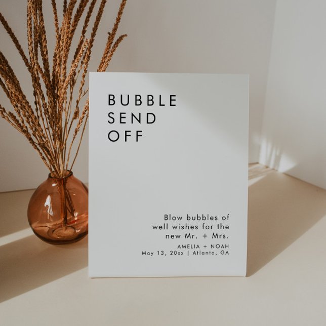 Signe De Table Elégante Bulle Envoyer Hors Réception De Mariage (Créateur téléchargé)