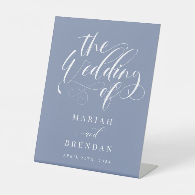 Signe De Table Élégante calligraphie Classic Mariage Welcome (Recto)