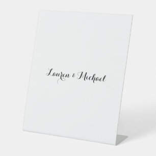 Signe De Table Élégante calligraphie minimaliste mariage noir bla