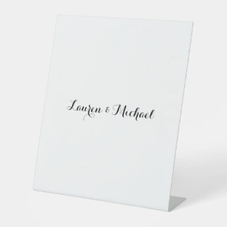 Signe De Table Élégante calligraphie minimaliste mariage noir bla