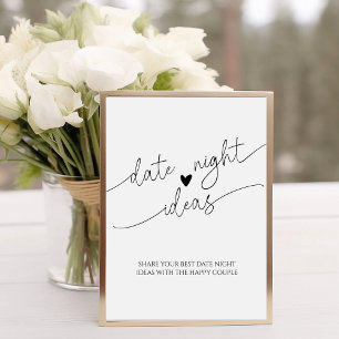 Signe De Table Élégante calligraphie rustique Date Idées nocturne
