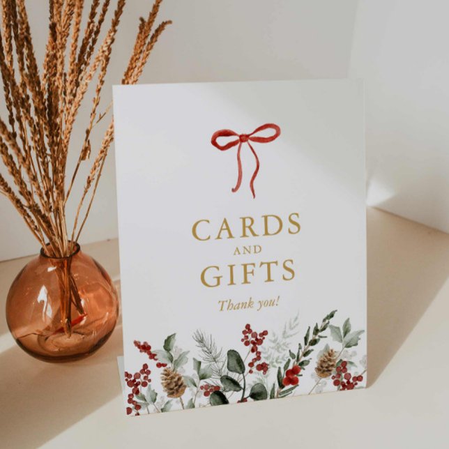 Signe De Table Elégante carte Baby shower d'hiver et cadeau (Winter Baby Shower Cards and Gifts Sign)