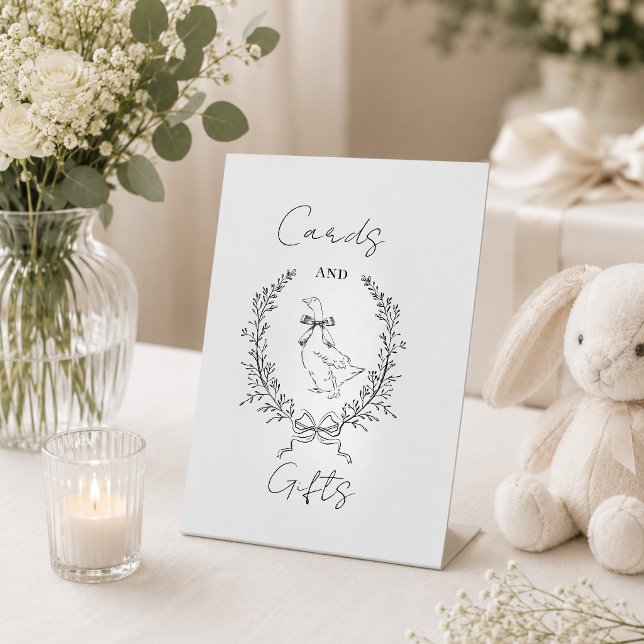 Signe De Table  Élégante et chic, douche de bébé pour bébé oie ri (Créateur téléchargé)