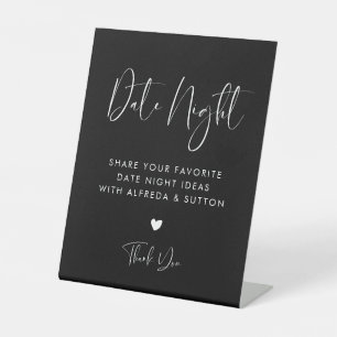 Signe De Table Elégante et moderne Black Date idées de nuit