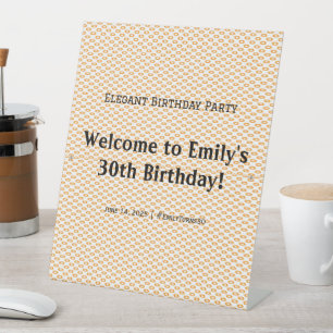 Signe De Table Élégante fête d'anniversaire Accueil Piédestal
