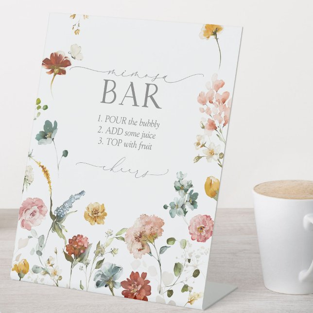 Signe De Table Elégante Fête des mariées Fleurs de Jardin Mimosa  (Créateur téléchargé)