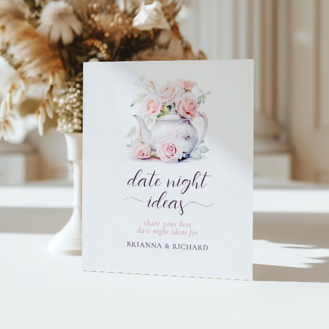 Signe De Table Elégante Fête des mariées Rose Thé Date Idées de n (Créateur téléchargé)