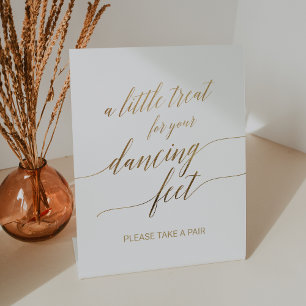 Signe De Table Elégante Gold Calligraphie Pied de danse