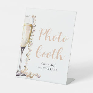 Signe De Table Élégante perle d'or et porte-photo Prosecco