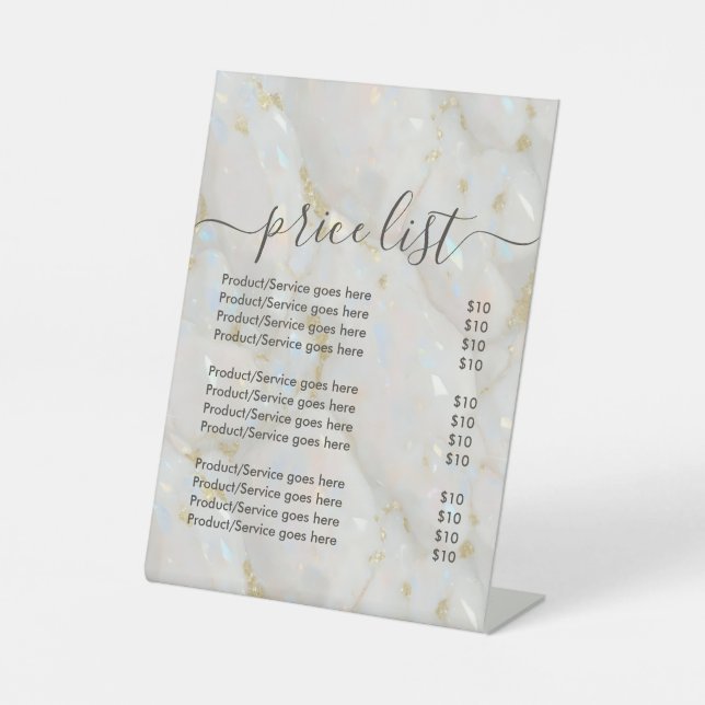 Signe De Table Élégante Pierre Opale Unique (Recto)