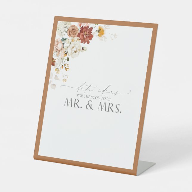 Signe De Table Elégante rouille Orange Aquarelle Florale Idées Da (Recto)