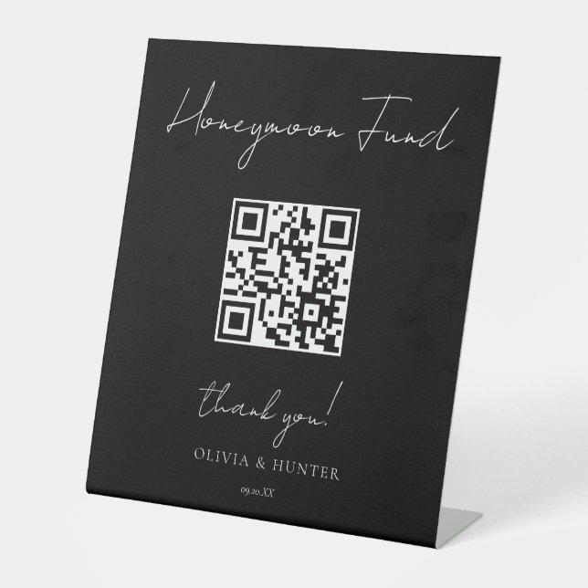 Signe De Table Élégante signature manuscrite Mariage Honeymoon Fu (Recto)