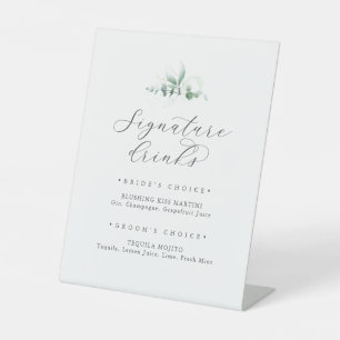 Signe De Table Élégante signature verte Boissons Signal