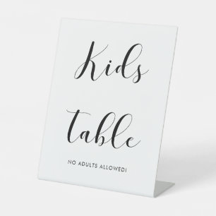 Signe De Table Elégante table pour enfants noirs et blancs