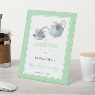 Signe De Table Elégante Teacups Baby shower Tea Party Bienvenue