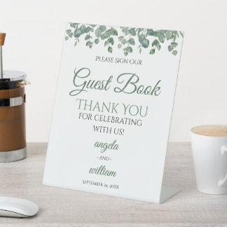 Signe De Table Elégante verdure Eucalyptus Feuille invité Mariage