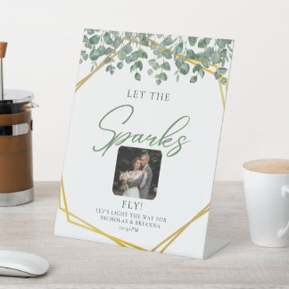 Signe De Table Elégante verdure Eucalyptus Feuille Mariage étince