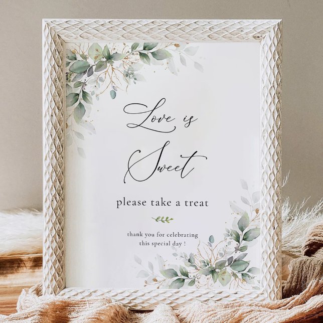 Signe De Table Élégante verdure L'amour est doux enseigne (Créateur téléchargé)