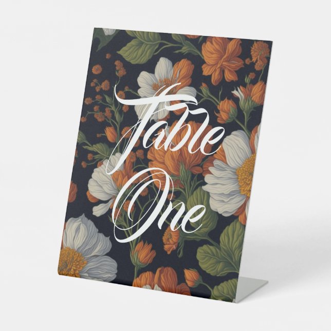 Signe De Table Élégantes fleurs d'oranger blanc (Recto)