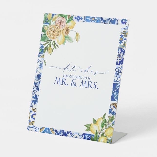 Signe De Table Elégantes idées florales de citron méditerranéen (Recto)