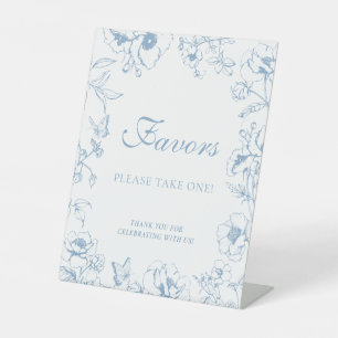 Signe De Table Élégants cadeaux de mariage floraux bleu poussiére