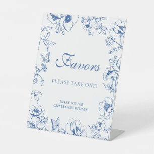 Signe De Table Élégants cadeaux de mariage floraux bleu royal
