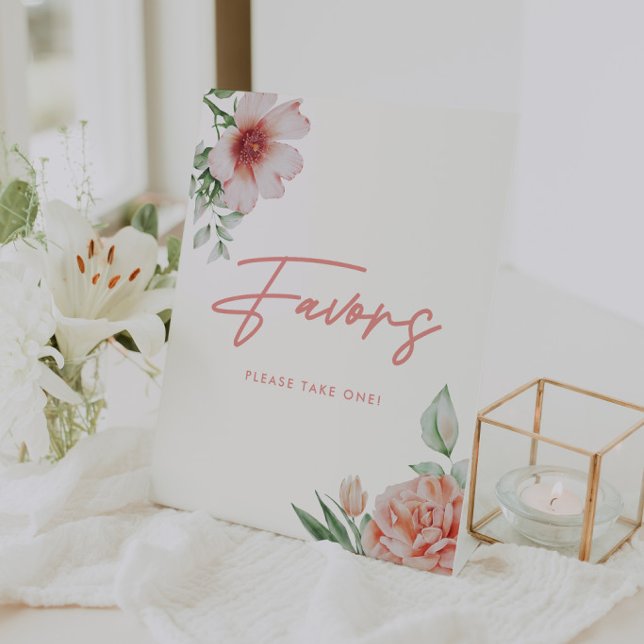 Signe De Table Élégants Faveurs de Fête de Mariage Florales Aquar (Créateur téléchargé)