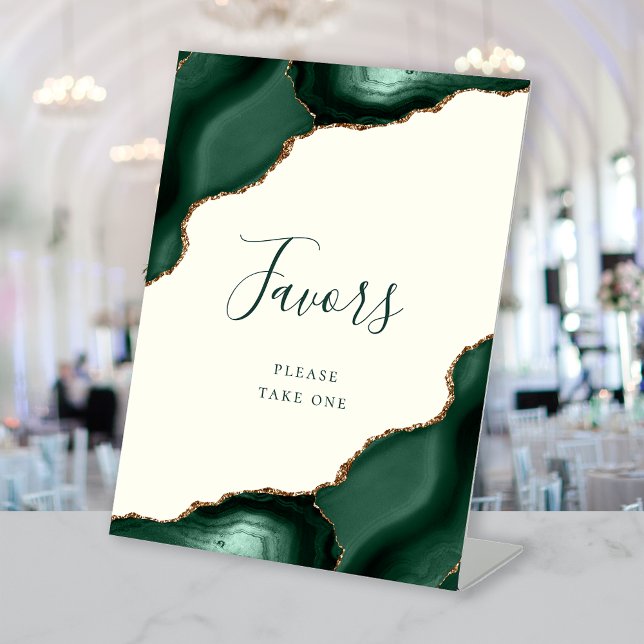 Signe De Table Élégants Favors de Mariage Agate Émeraude Vert Ivo (Créateur téléchargé)