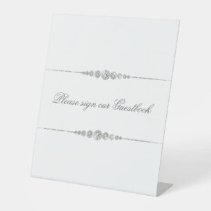 Signe De Table Élément Diamant Blanc Signer Notre Guestbook Maria