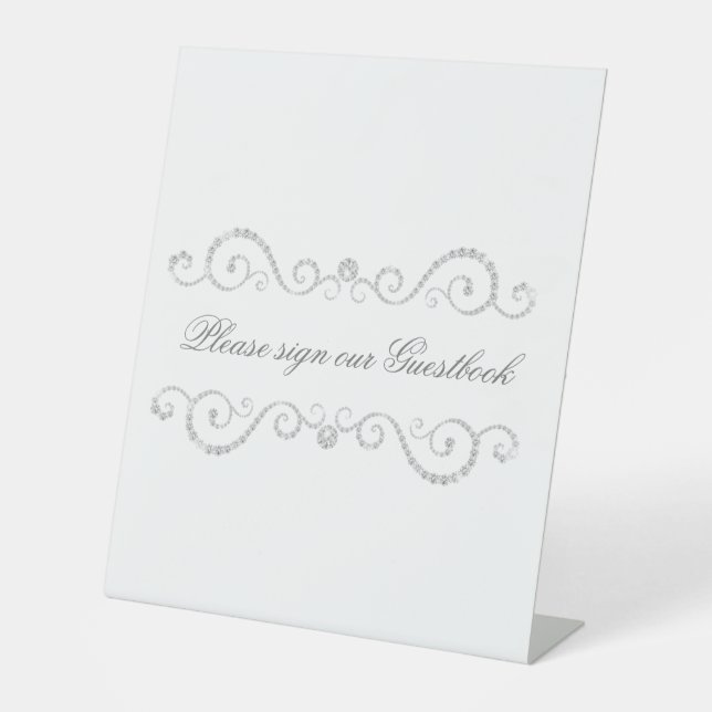 Signe De Table Élément Diamant Blanc Signer Notre Guestbook Maria (Recto)