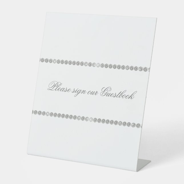 Signe De Table Élément Diamant Blanc Signer Notre Guestbook Maria (Recto)