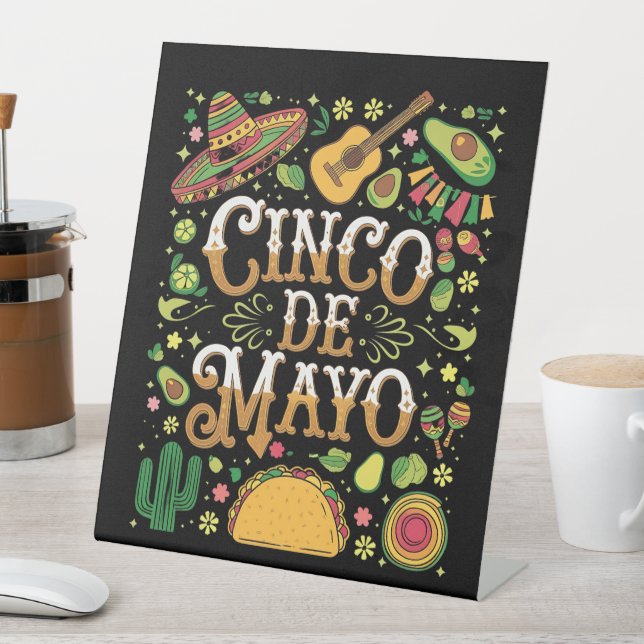 Signe De Table Éléments de fête mignons de la fête Cinco De Mayo (In SItu)
