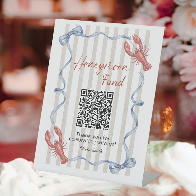 Signe De Table Elle est un Fonds de Mariage Code QR Homard  (Créateur téléchargé)