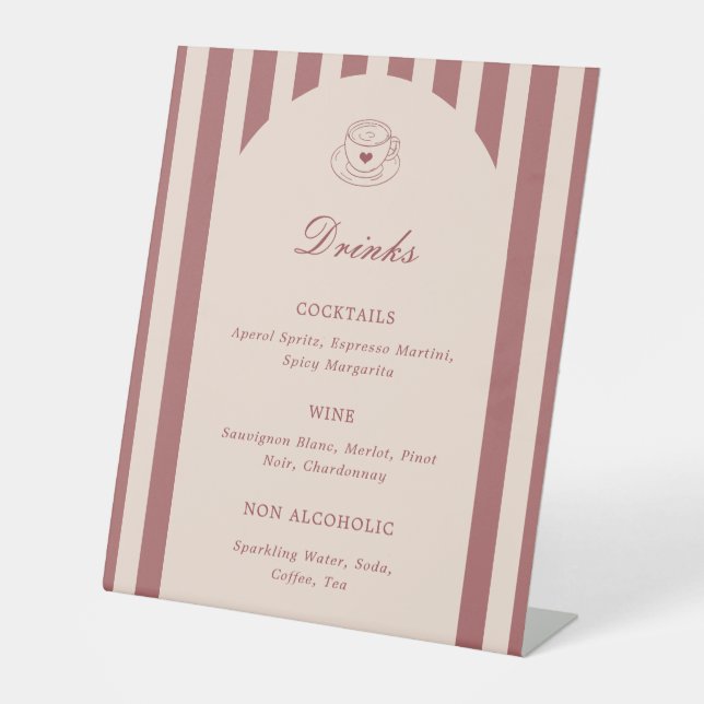 Signe De Table Elle Est Un Peu Plus Âgée Menu De Boissons D'anniv (Recto)