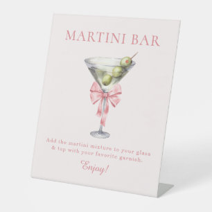 Signe De Table Elle Noue le Nœud Rose Coquette Bar à Martini