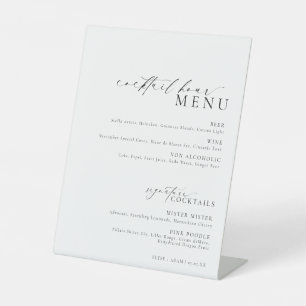 Signe De Table Ellesmere Minimal Cocktail Hour Bar Menu Boissons