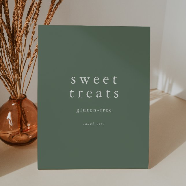 Signe De Table EMELIA Sage Green Forest Mountain Sweet Traitement (EMELIA Sage Green Forest Mountain Sweet Treats Pedestal Sign)