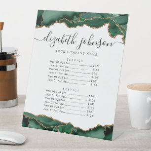 Signe De Table Emerald Green Gold Agate Entreprise Prix Entrepris