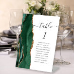 Signe De Table Emerald Green Gold Mariage Numéro de tableau<br><div class="desc">Le bord gauche de ce socle mariage moderne et élégant comporte une bordure en aquarelle vert émeraude et une parties scintillant en faux or. Le mot "table" apparaît dans un script blanc en gris fusain sur un arrière - plan blanc. Ajoutez les noms de vos invités qui sont affectés à...</div>