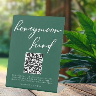 Signe De Table Emerald Green Honeymoon Fund Code QR