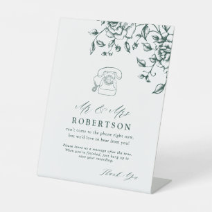 Signe De Table Emerald Green Vintage Botanical Audio Guestbook