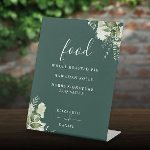 Signe De Table Emerald Modern Floral Green Menu Alimentation