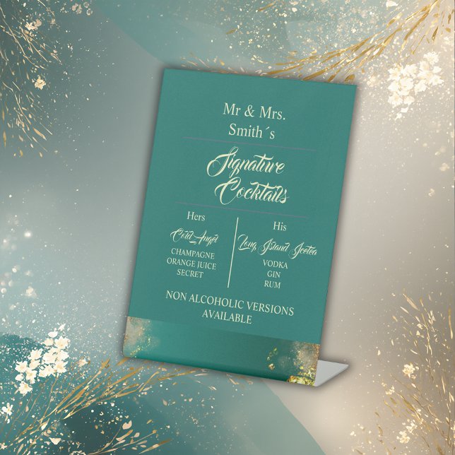 Signe De Table émeraude or vert bijou mariage (Créateur téléchargé)