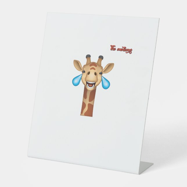 Signe De Table emoji girafe visage heureux pleurant   (Recto)