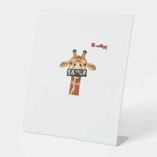 Signe De Table emoji insulter le visage de girafe en colère