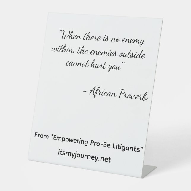 Signe De Table Empowering Pro-Se Pedastal (Recto)