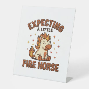 Signe De Table En attente d'un petit cheval de feu Vintage Baby S